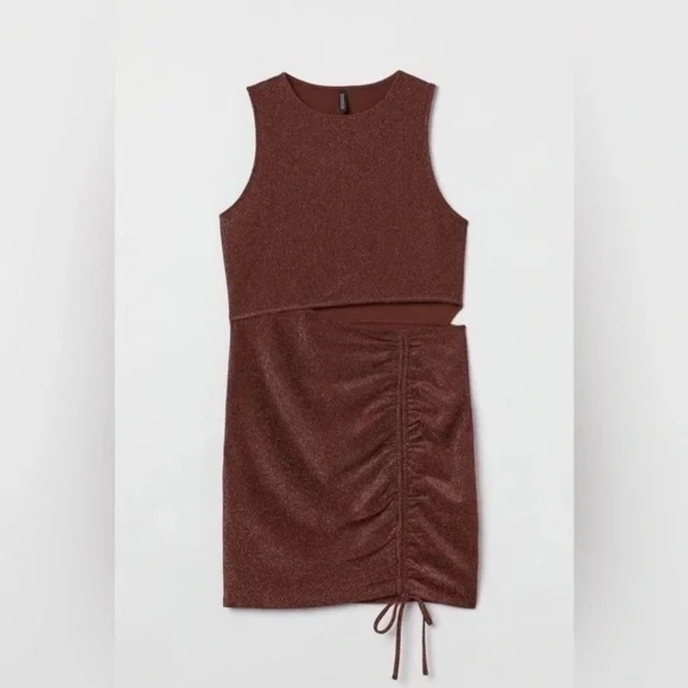 ❄️ H&M | Divided Cut-Out Dress Brown Glitter Size 4X